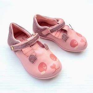 BIBI panda face pink glitter soft baby crib shoes
